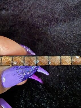 Pair Vintage French CLIP PARIS Faceted Brown Hair Barrettes Clips Retro 2.5”